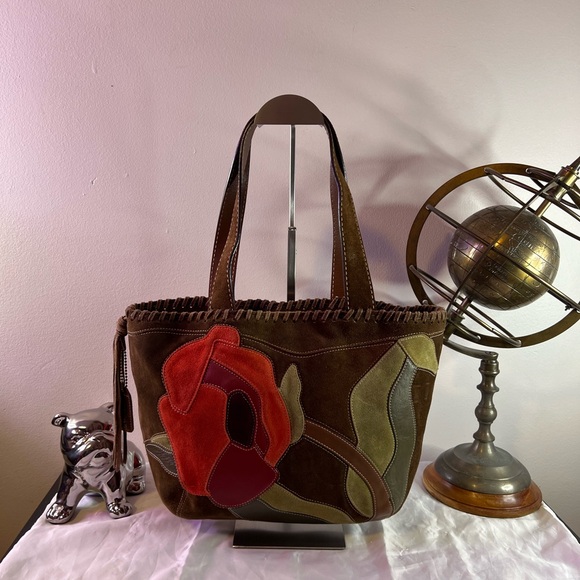 Coach Vintage Poppy For Peace Suede Tote Limited Edition - Picture 5 of 15